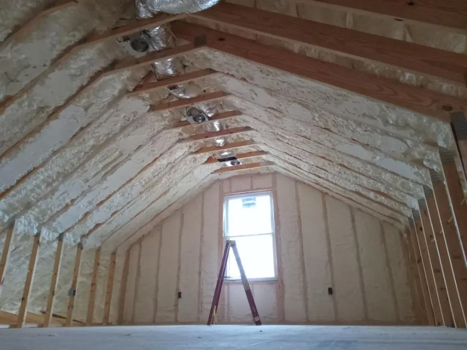 Spray foam roofing application for Crawl Space Insulation project in Hamden